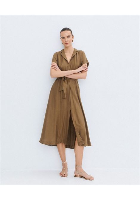Vestito con una cintura elastica e colletto ACCESS fashion | 63-3386-168CHOCO